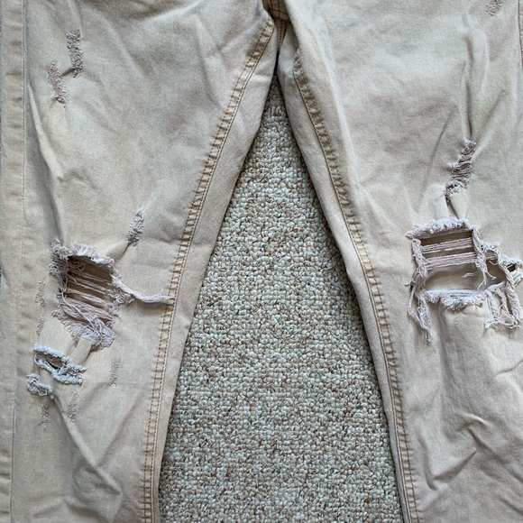 Cotton On Mens Ripped Jeans Khaki Tan Size 36 Slim - Picture 3 of 5